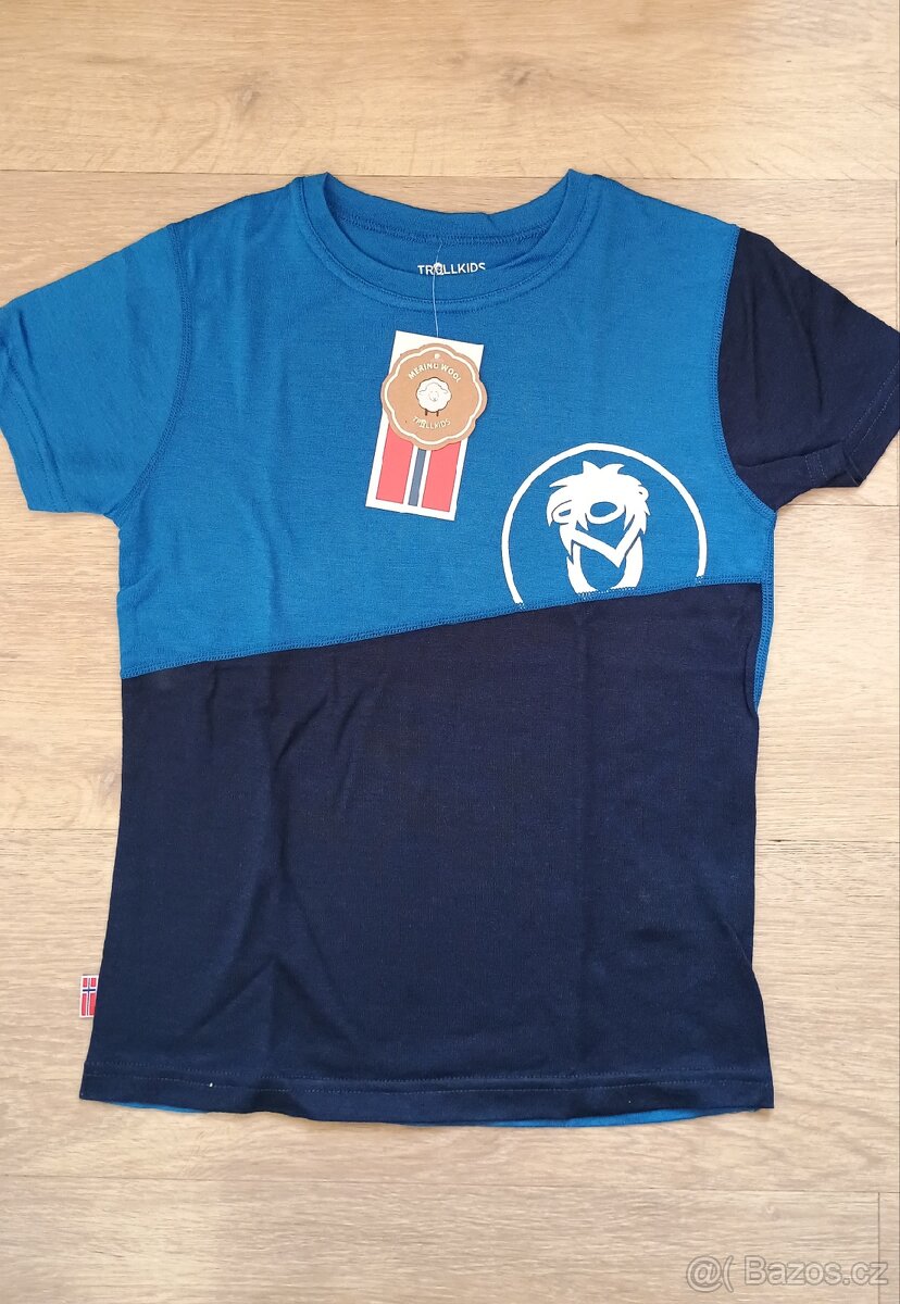 Letní triko merino tencel trollkids vel.128