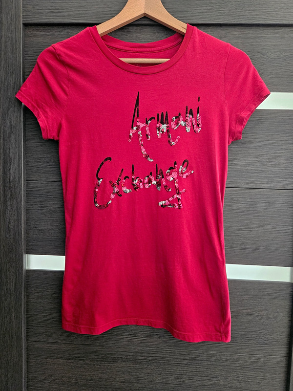 Malinové tričko Armani Exchange