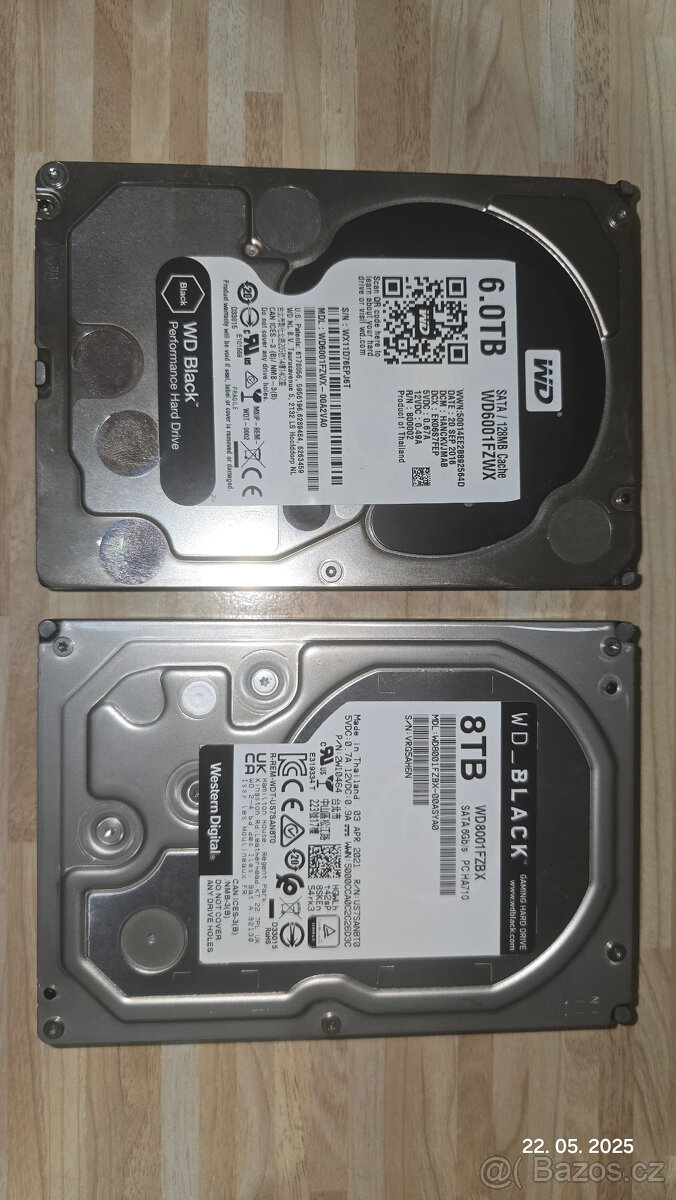 8TB a 6TB WD Black