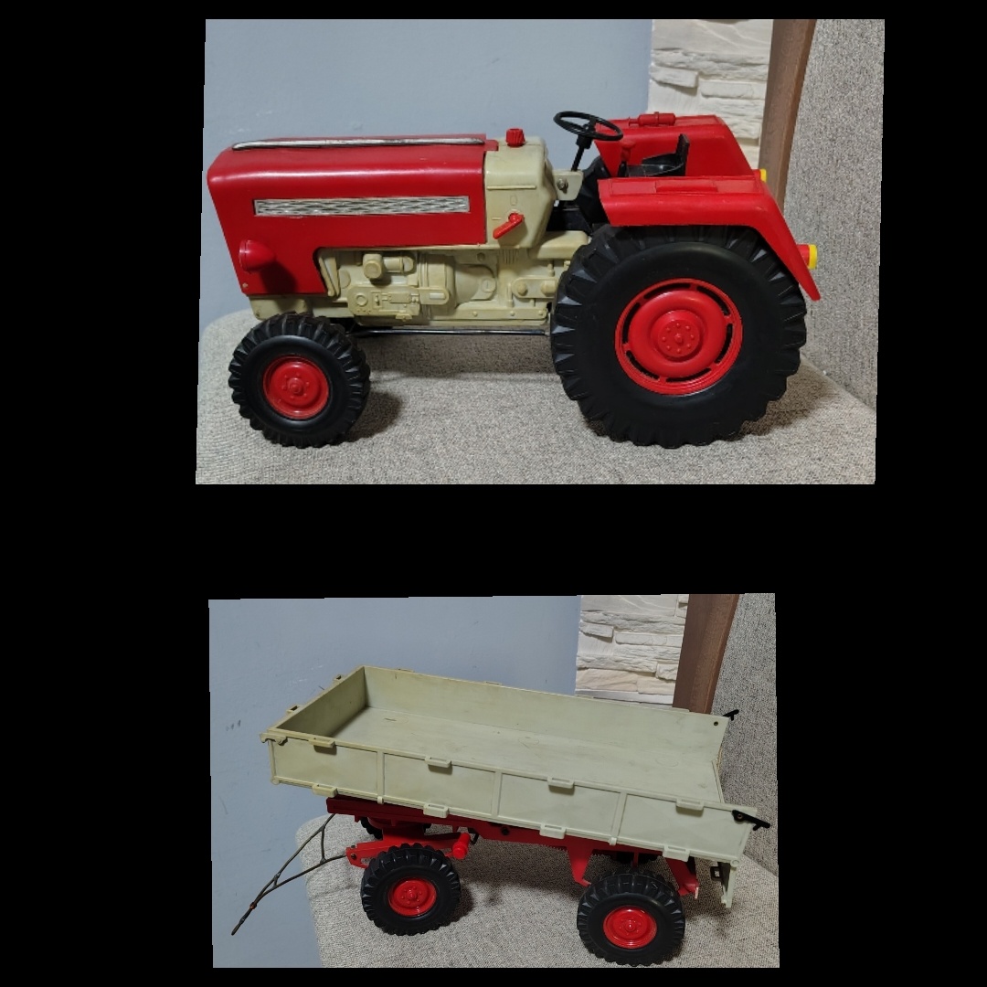 Retro traktor s návěsem
