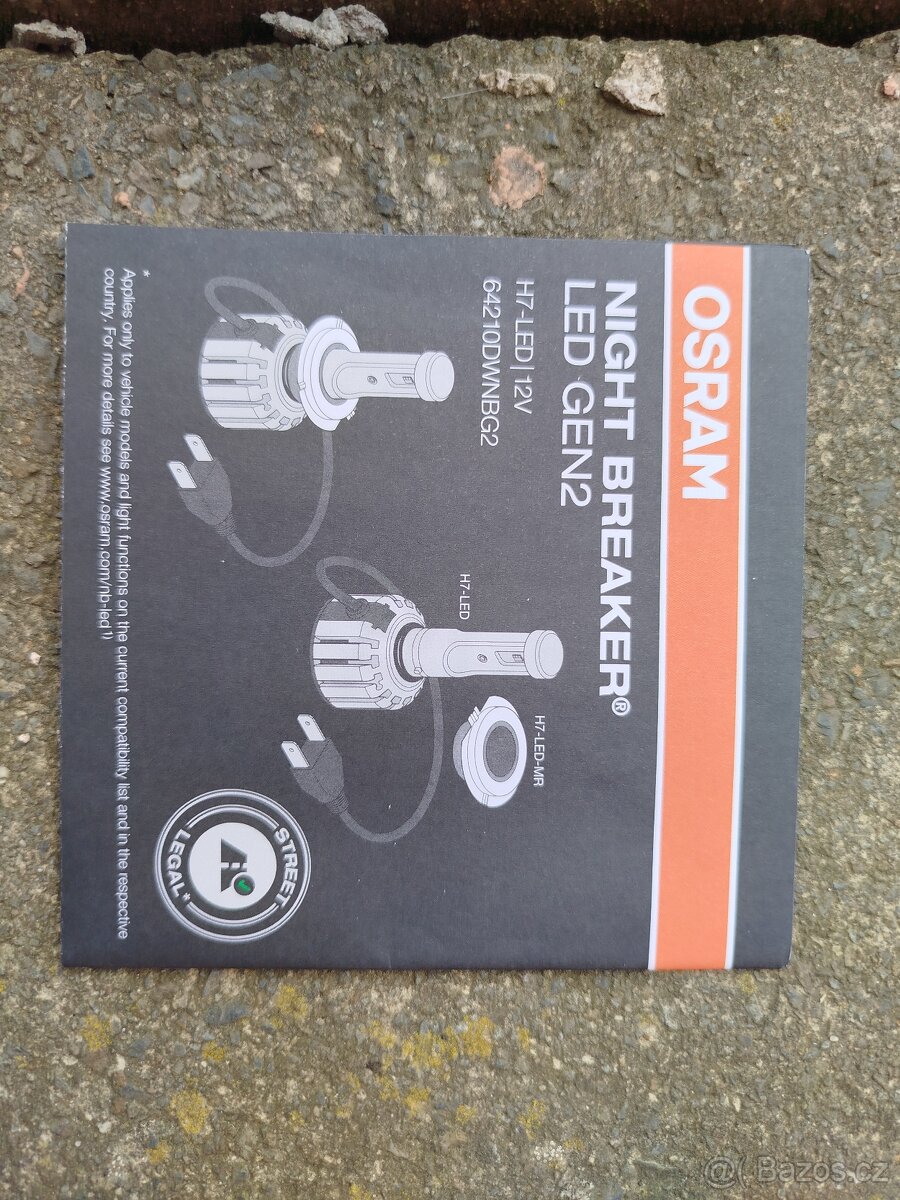 Osram H7 LED 2 generace legální 6000k sada