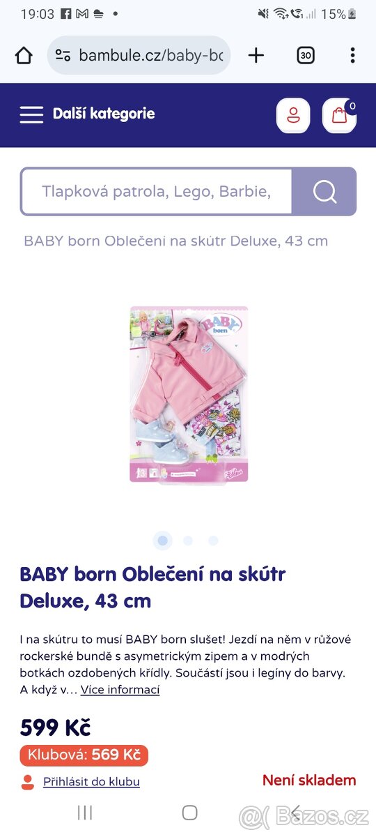 Baby born set na skuter