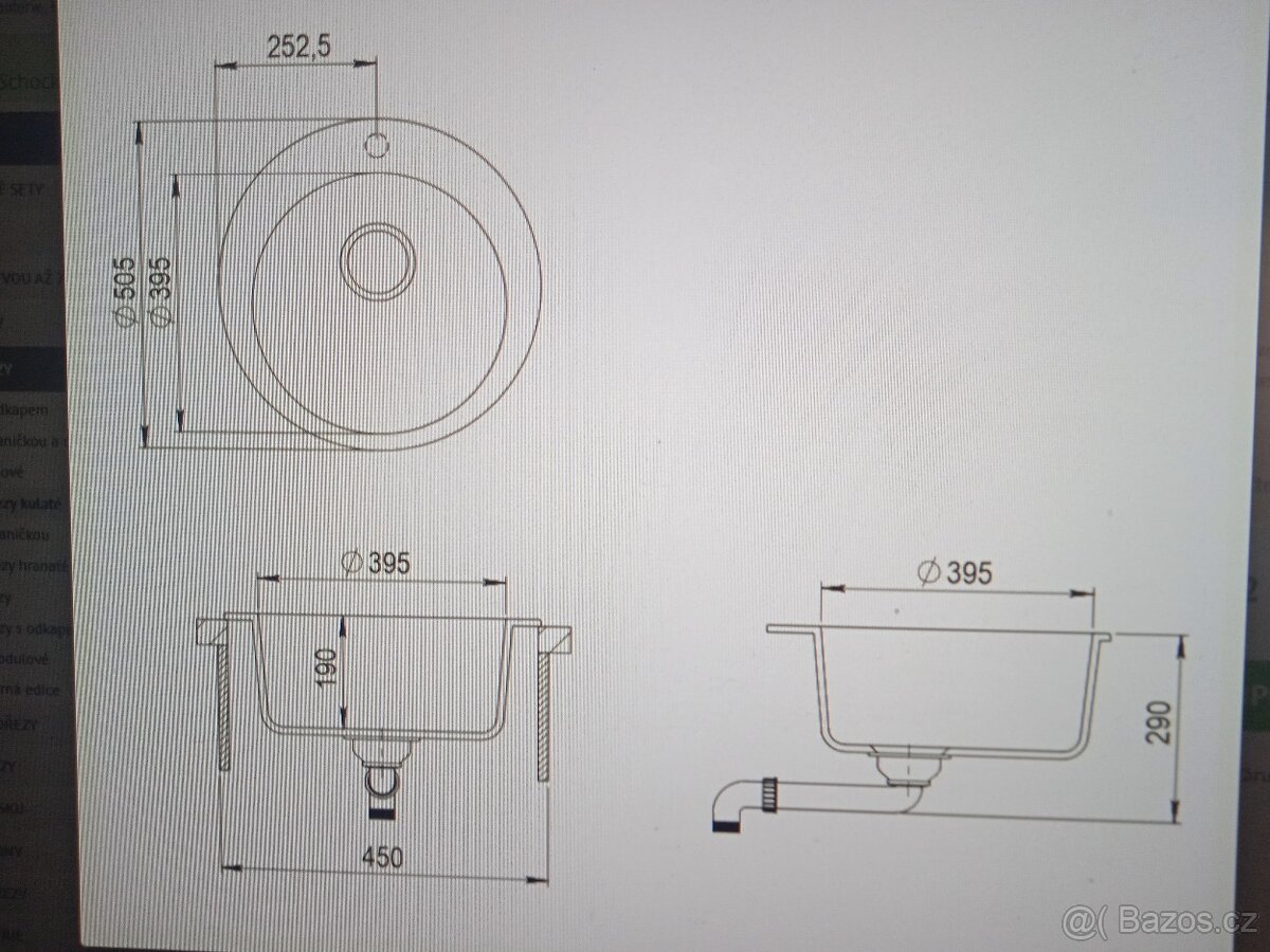 dřez kulaty kuchynsky