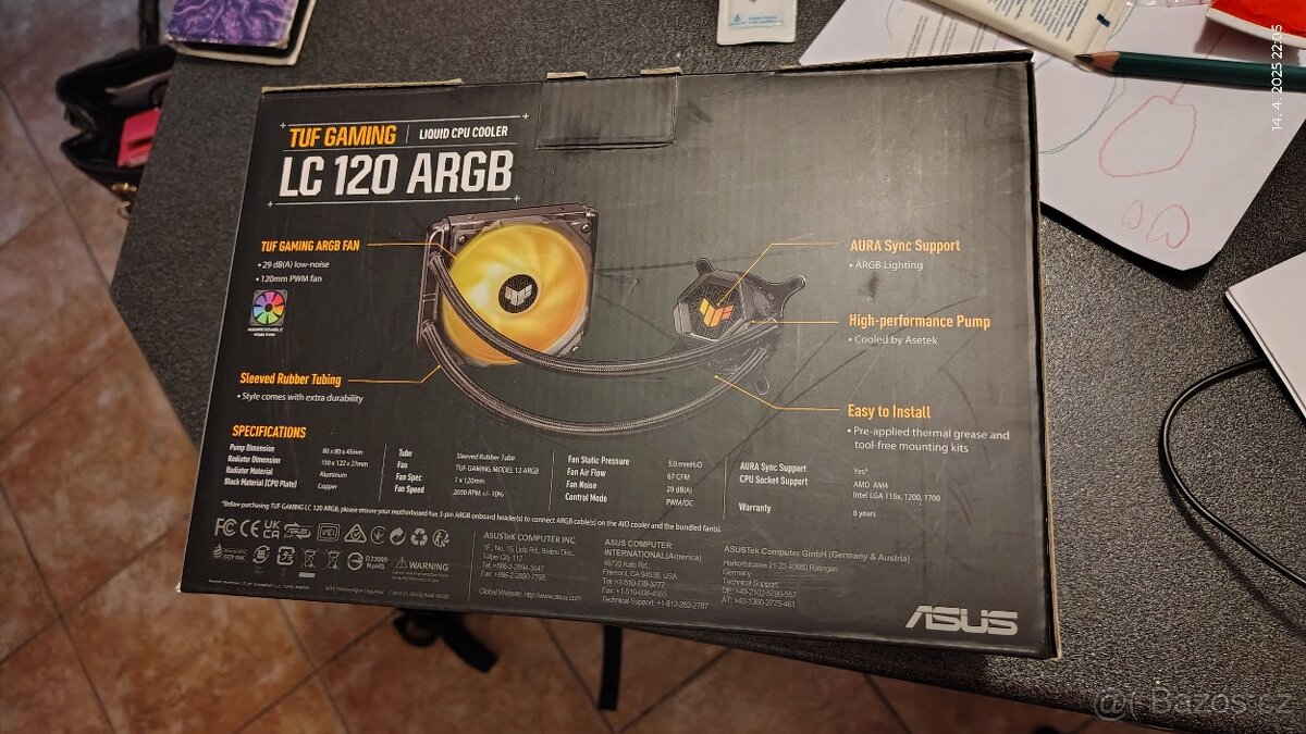 ASUS TUF GAMING LC 120 RGB AIO vodní chlazení