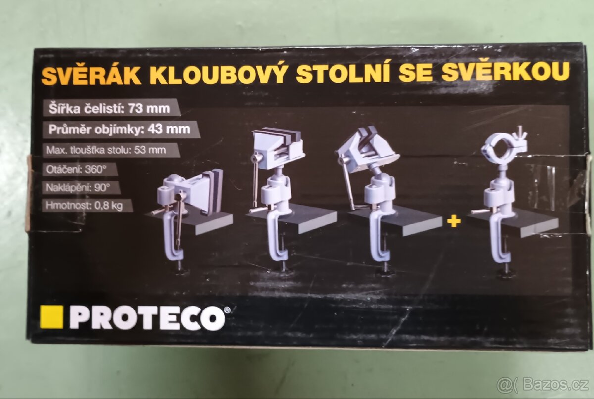 Stolní svěrák, kloubový 73 mm se svěrkou - Nové