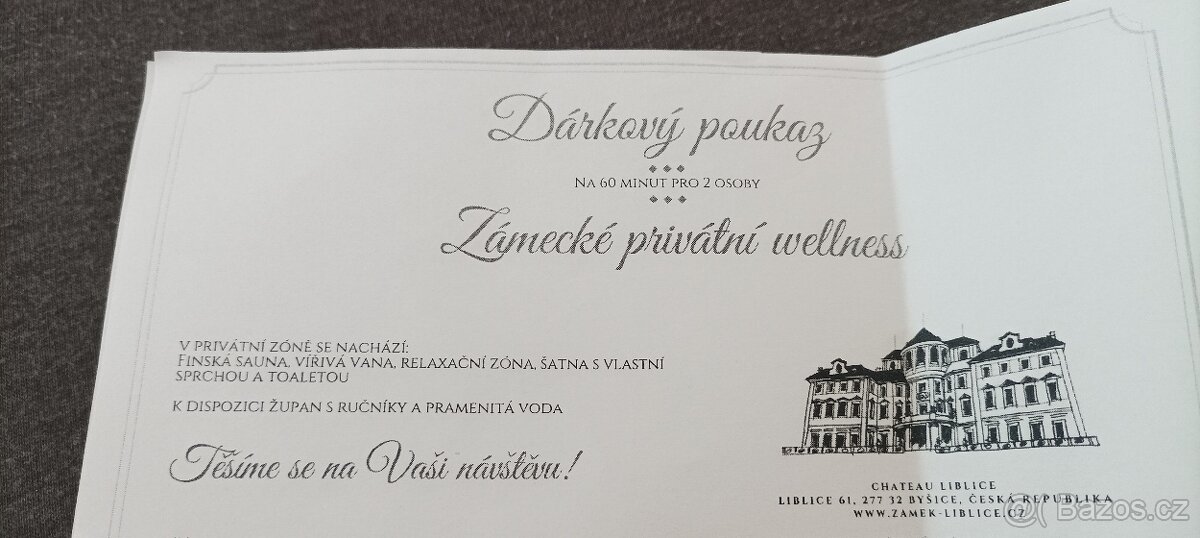 Dárkový poukaz - Zámecké privátní wellness