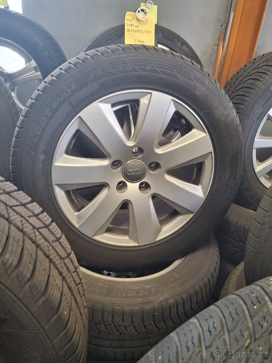 Alu kola Audi, 225/55 R16, zimní pneu