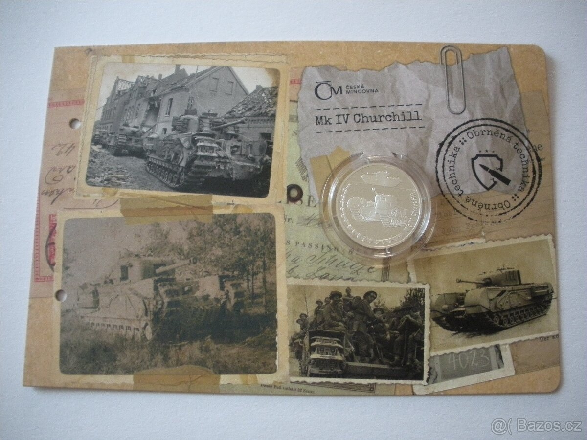 Stříbrná mince Obrněná technika - Mk IV Churchill proof