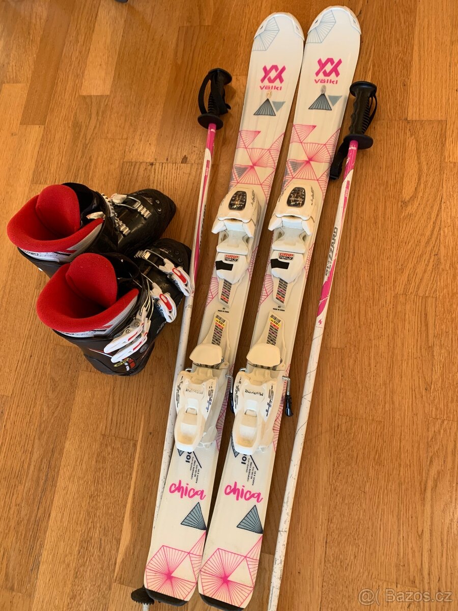 Lyže Volkl 100cm, Lyžaky 21,5cm