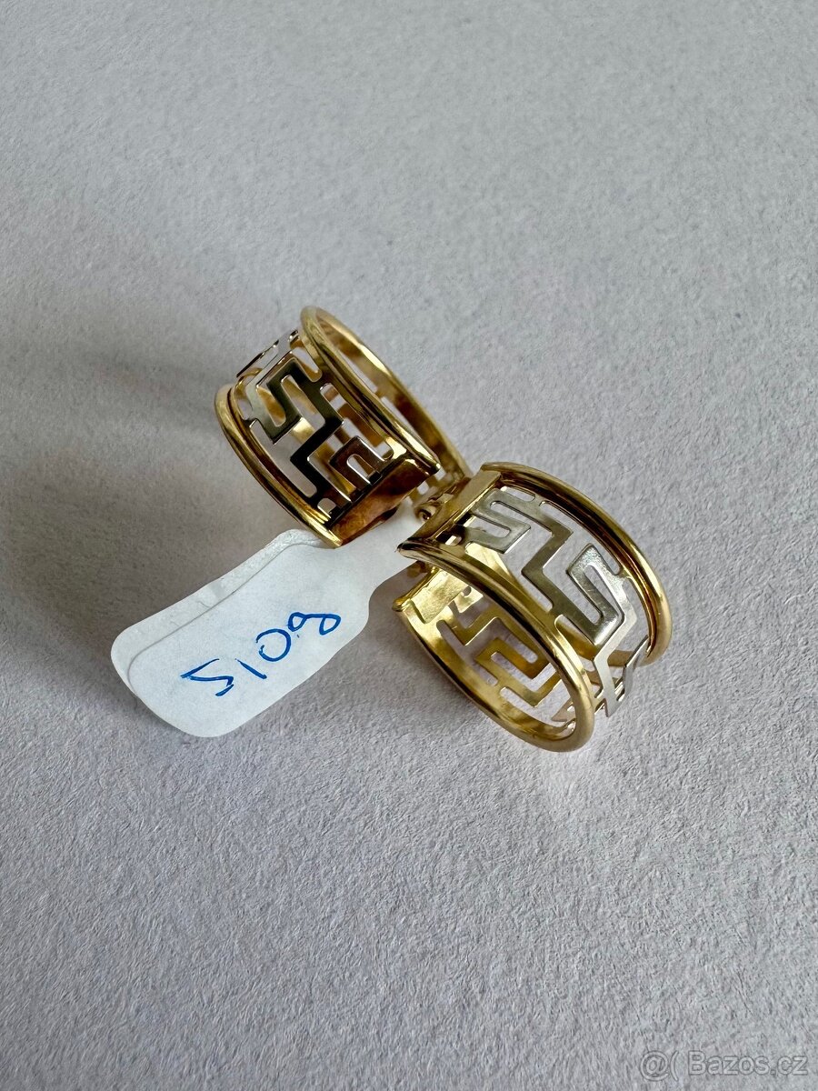 Zlaté náušnice 14K, 5,0 g, průměr 2 cm