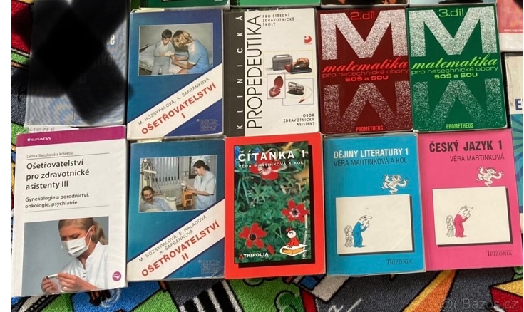 Ucebnice pro SŠ (matematika,česky jazyk,ošetřovat..