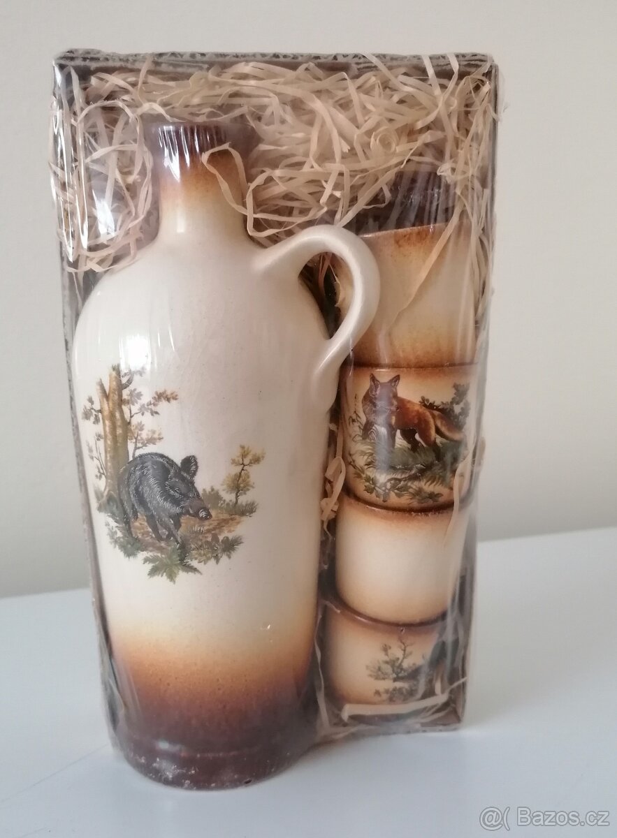 Prodám keramický set skleničky a džbánek