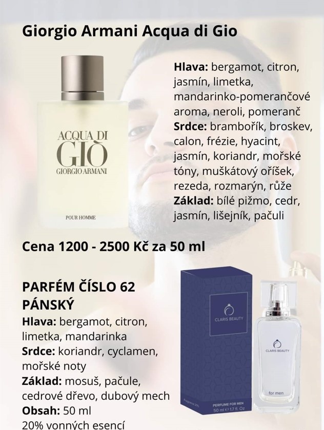 Parfém č. 62 ( inspirace Giorgio Armani - Acqua di gio )