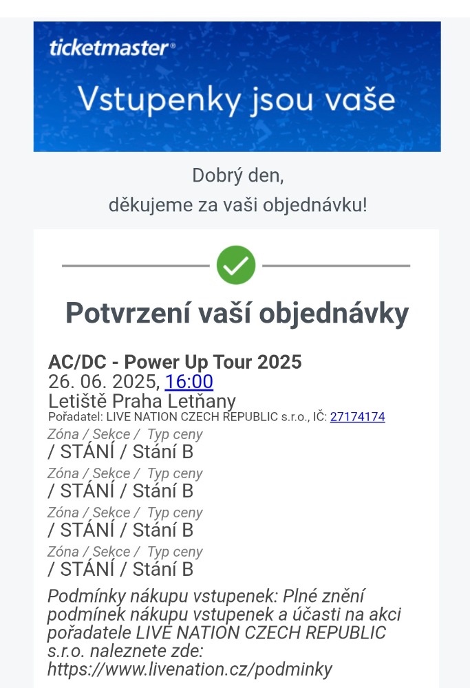 Prodej lístku na AC/DC - Power Up Tour 2025