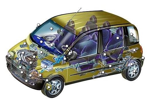 nové díly Fiat Multipla znaky zástěrky kolo zátka světlo