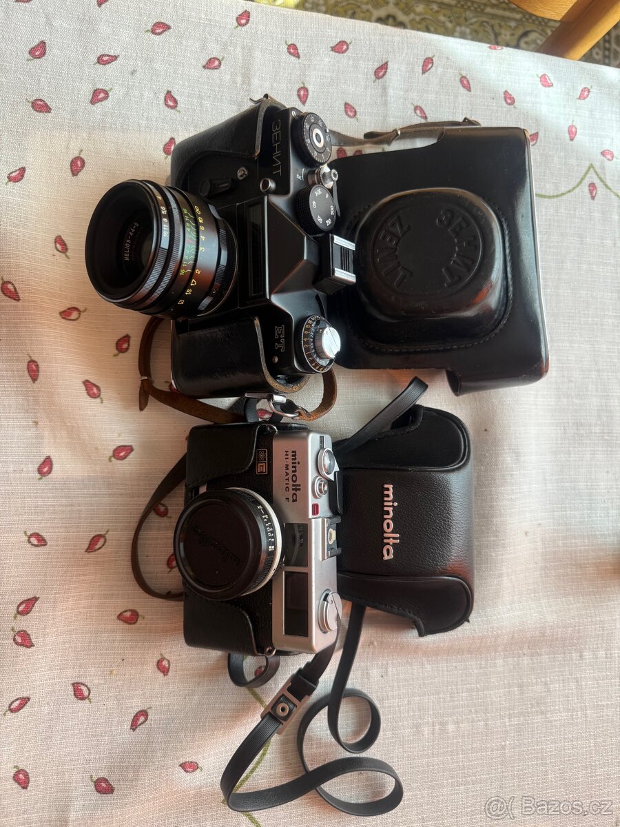 Fotoaparaty zenit et, minolta hi matic f, atd