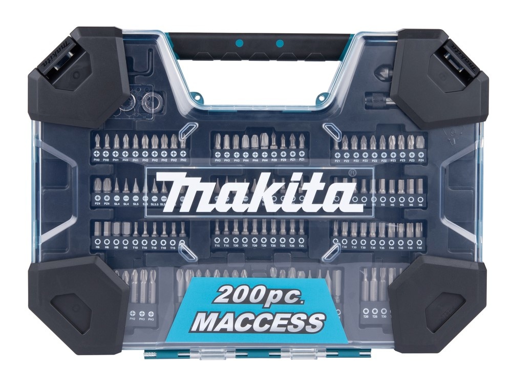 MAKITA sada bitů a vrtáků 200 ks v plastovém kufru E-22610
