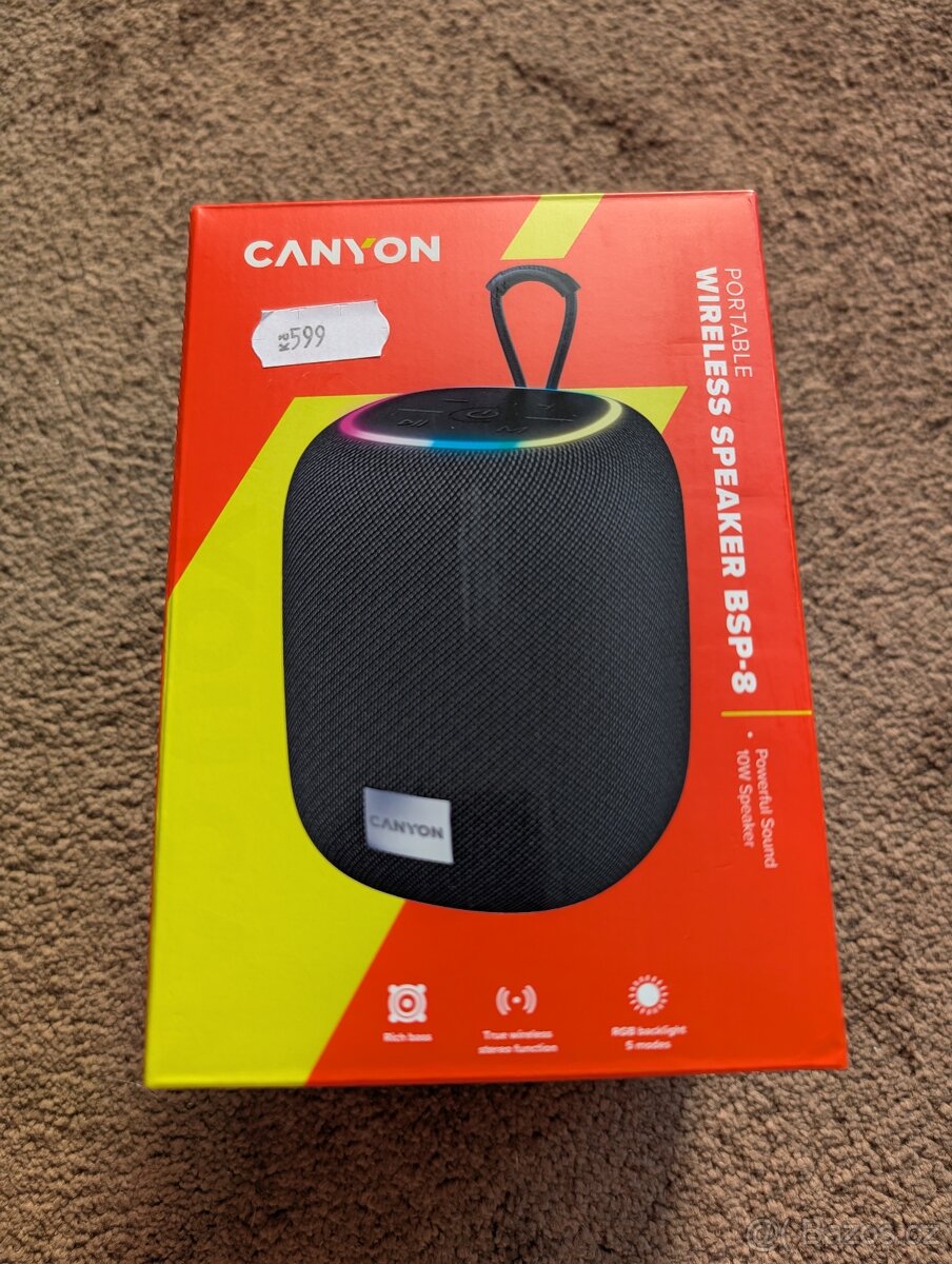 Přenosný reproduktor Canyon BSP-8 černý
