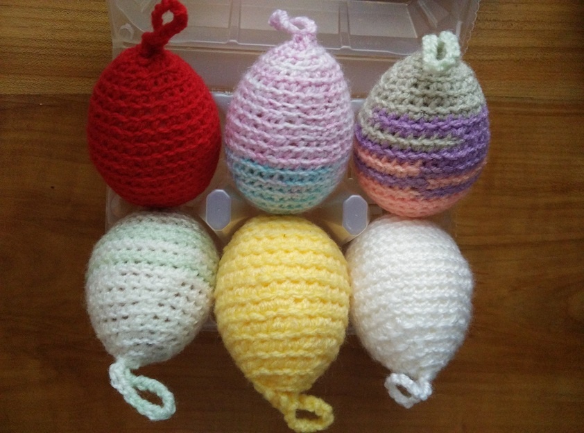 6x ručně obháčkované vejce - háčkování, hand made Velikonoce
