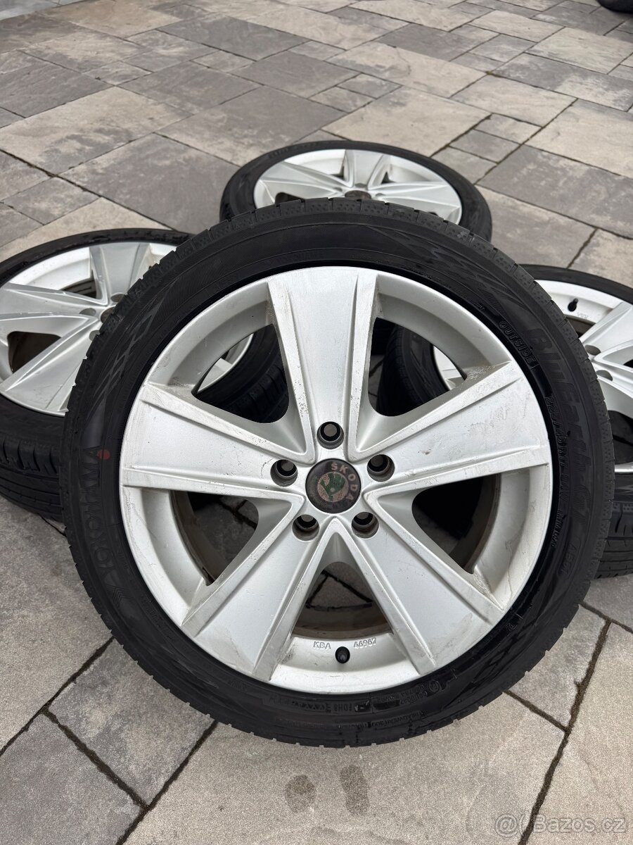 Alu kola 5x112 17” Skoda Vw Audi 225/45R17 letni