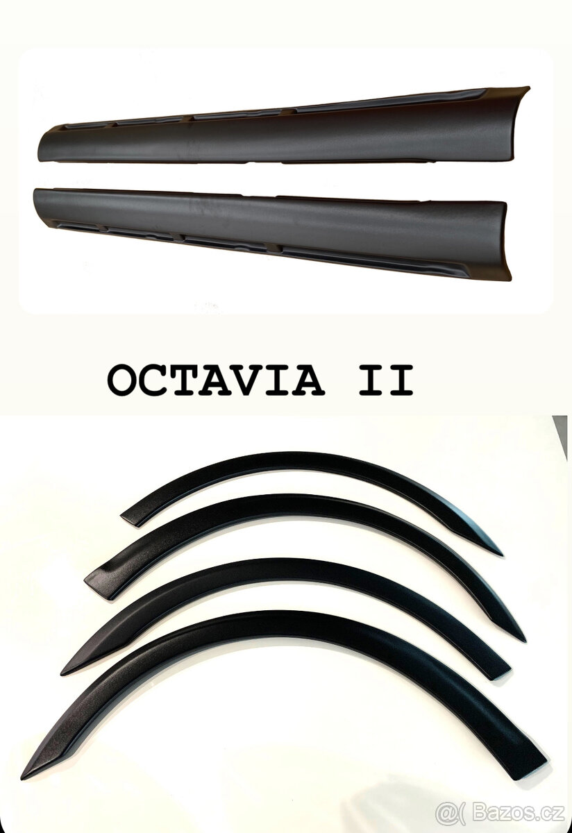 Plastové lemy blatníku + prahy Škoda Octavia II 2004-2013 je