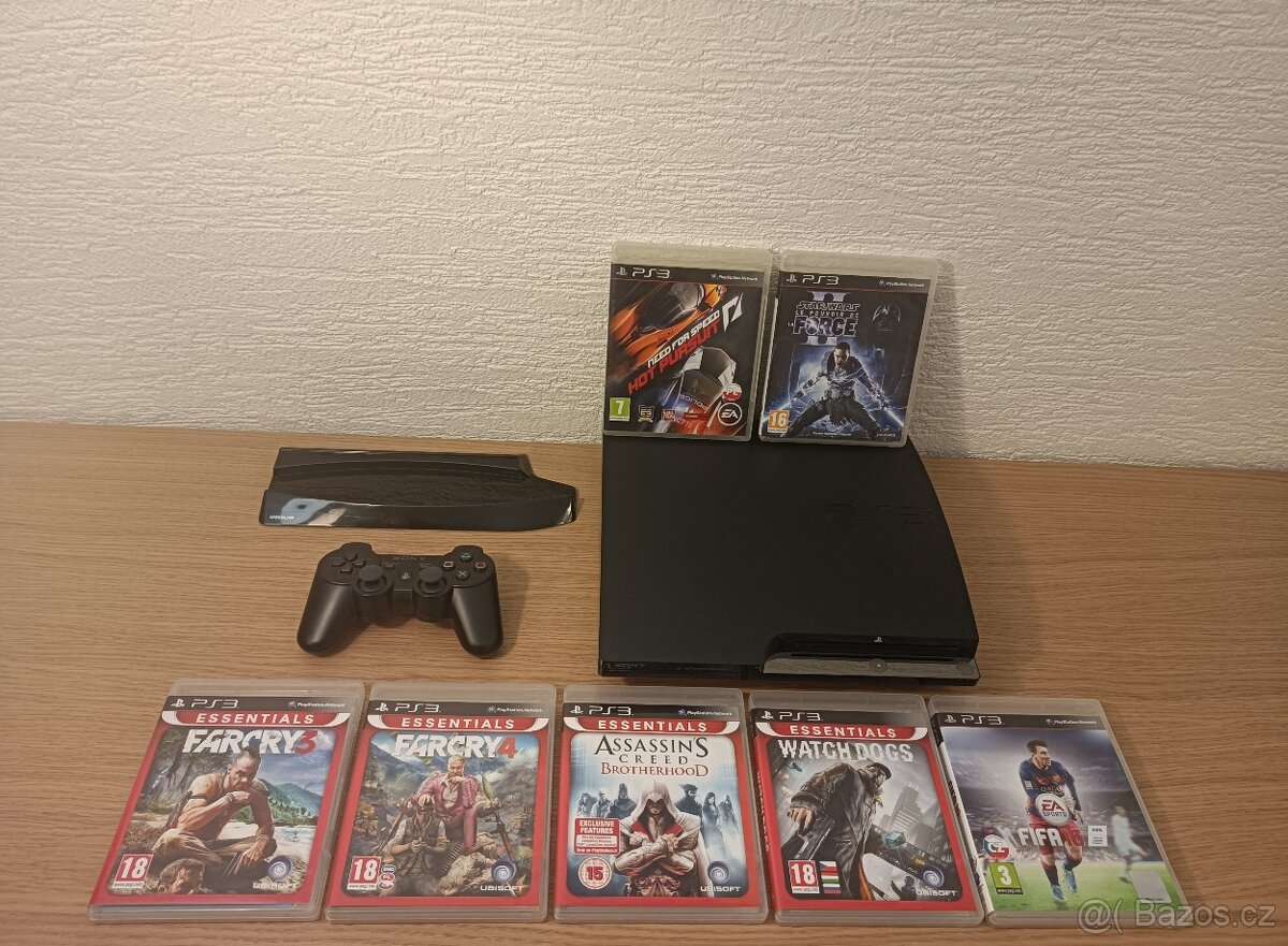 Ps3 Slim (320 GB) se stojanem + 7 her