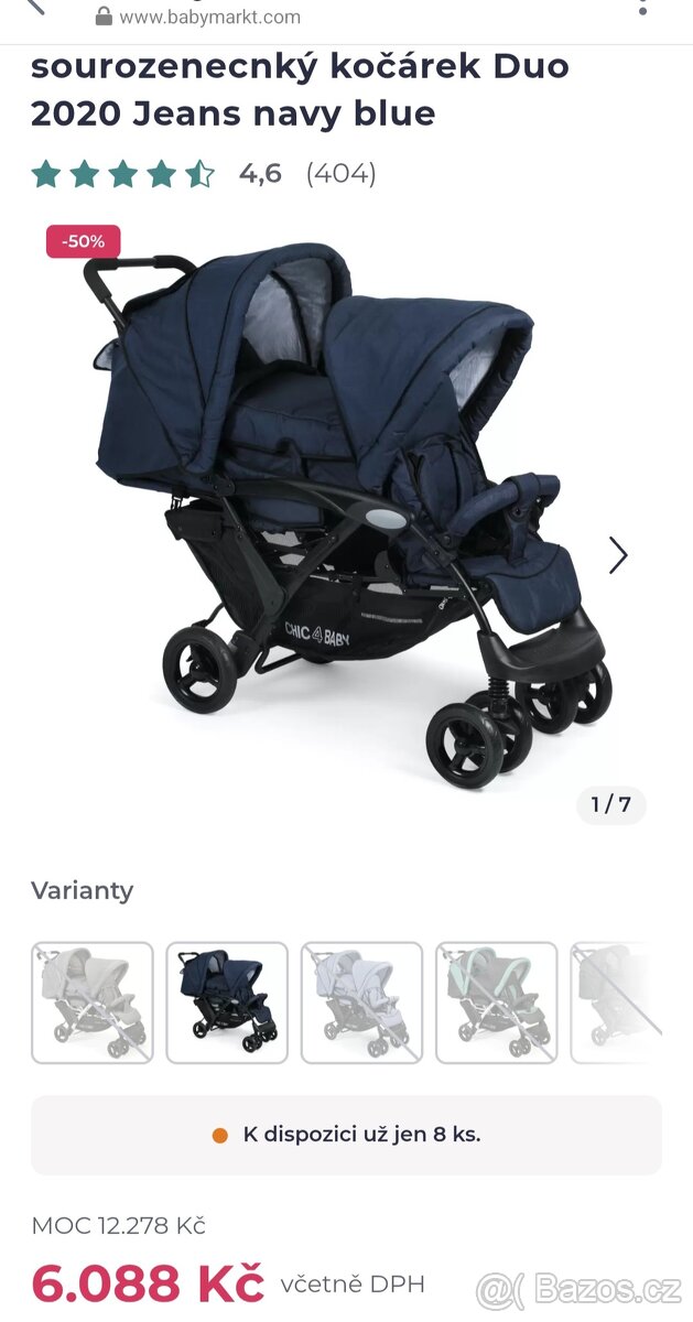 Sourozenecký kočárek Duo 2020 jeans navy blue