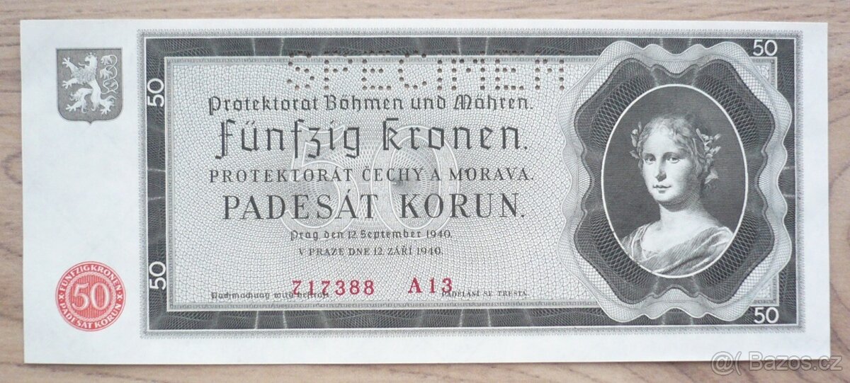 Bankovka, Protekt Čechy a Morava, 50 K roč 1940