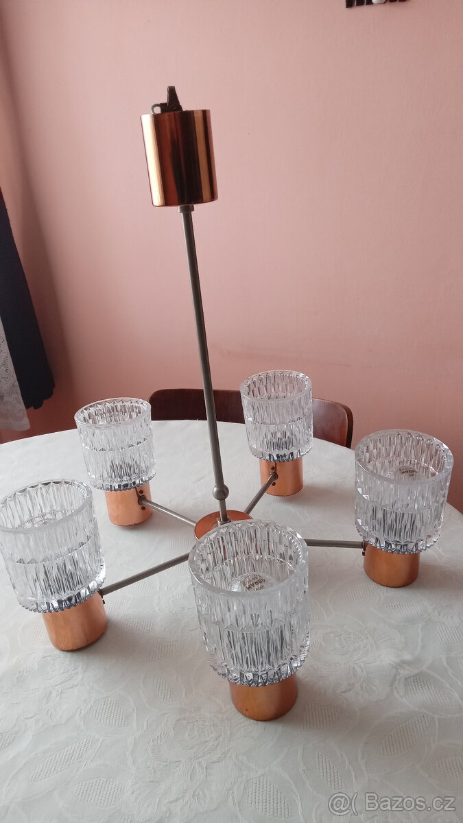 Lustr retro pětiramenný