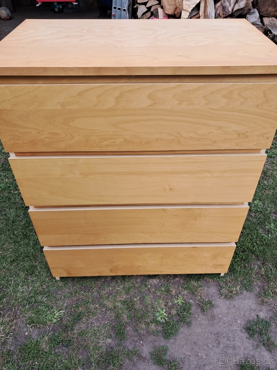 Ikea komoda Malm bříza 4 zásuvky