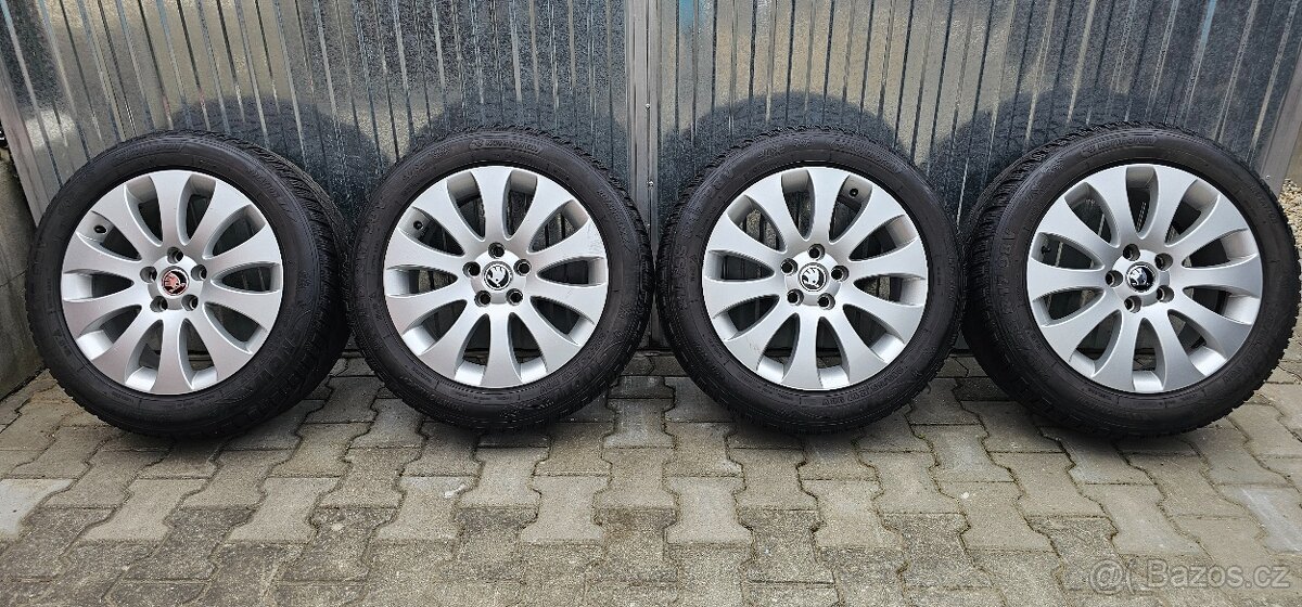 Originál alu ŠKODA Superb 2 5x112 215/55 R17 - 6,5mm
