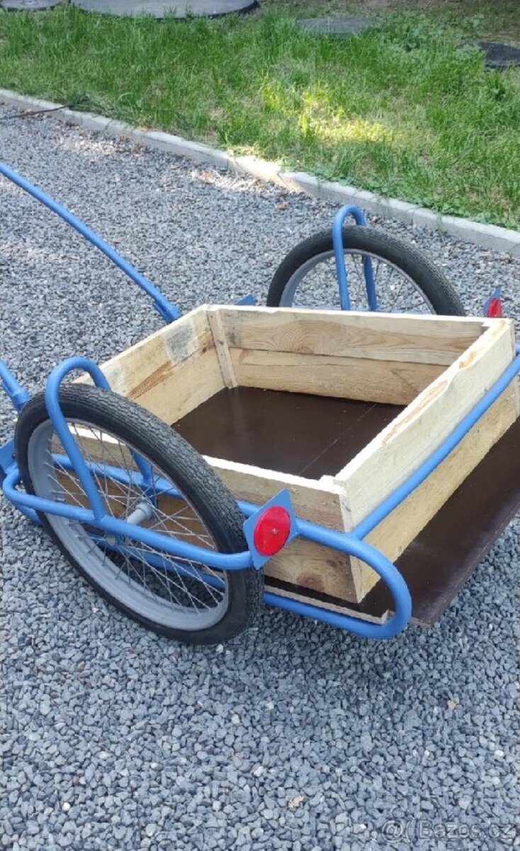 Ruční kára (dvoukolák) modrá barva, KOMPLETNÍ RENOVACE.