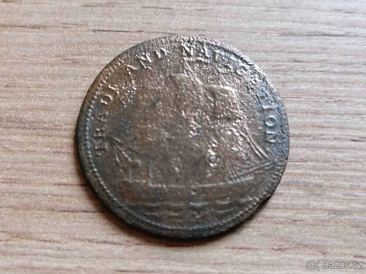 1/2 Penny 1820 koloniální mince kolonie Nové Skotsko Kanada