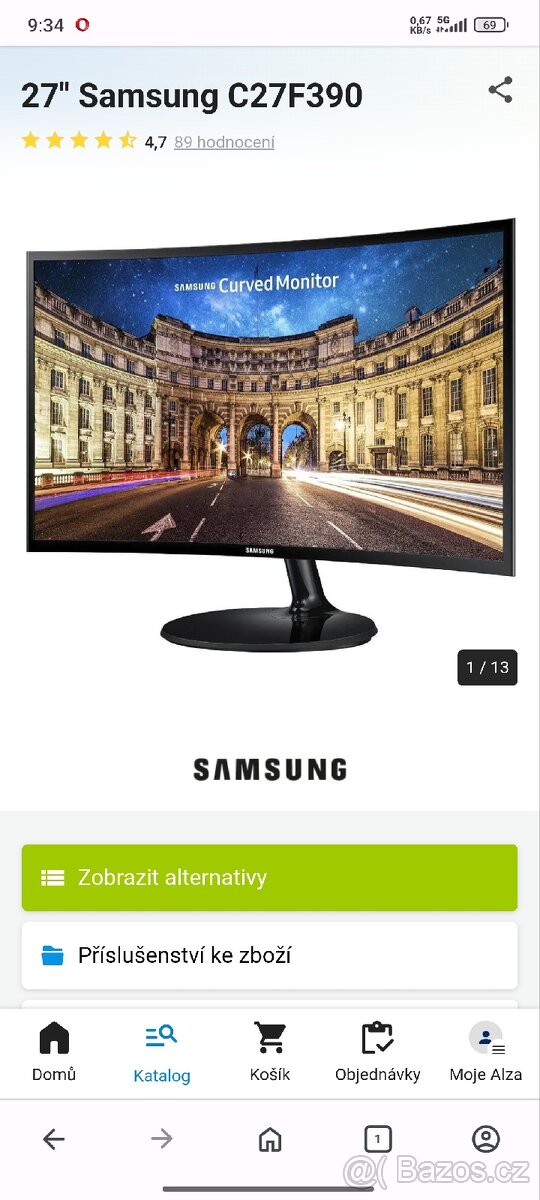 Samsung curved monitor 27 palců