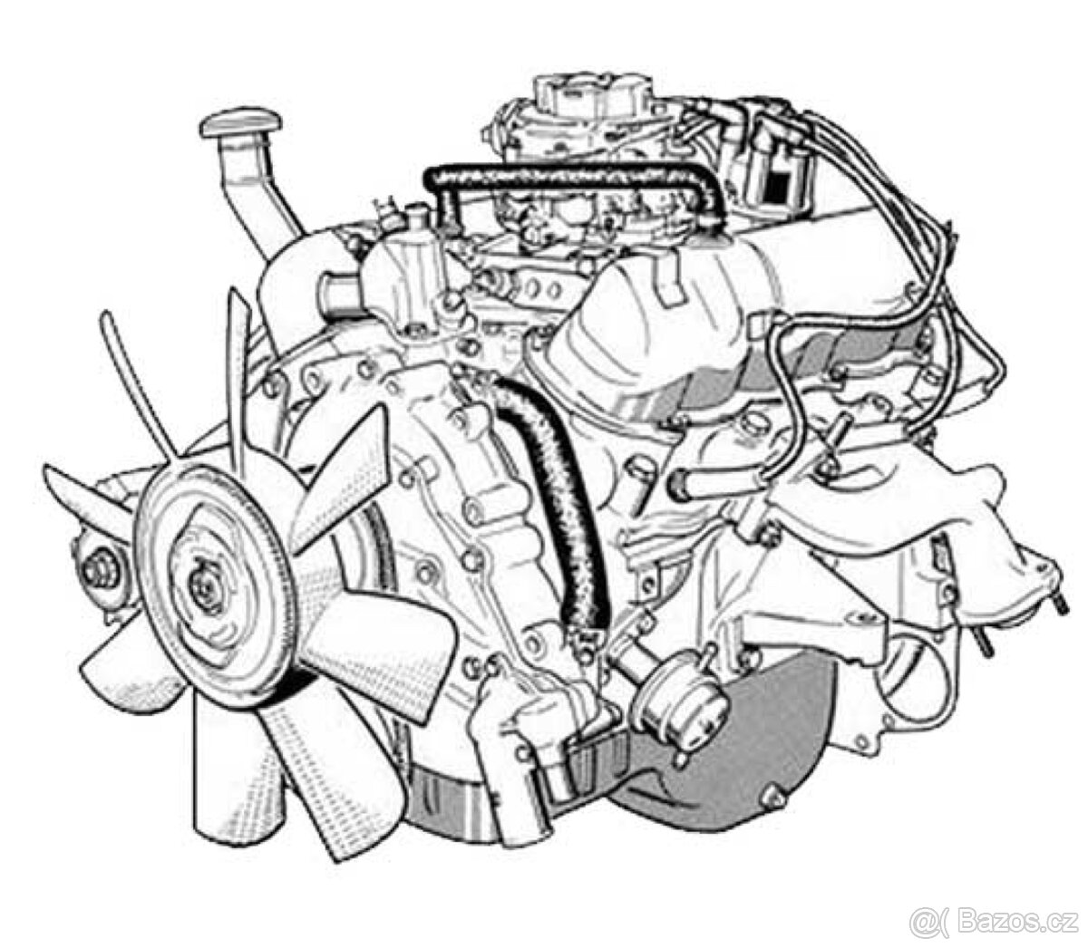 Rozebraný motor Ford Capri 2.8 V6