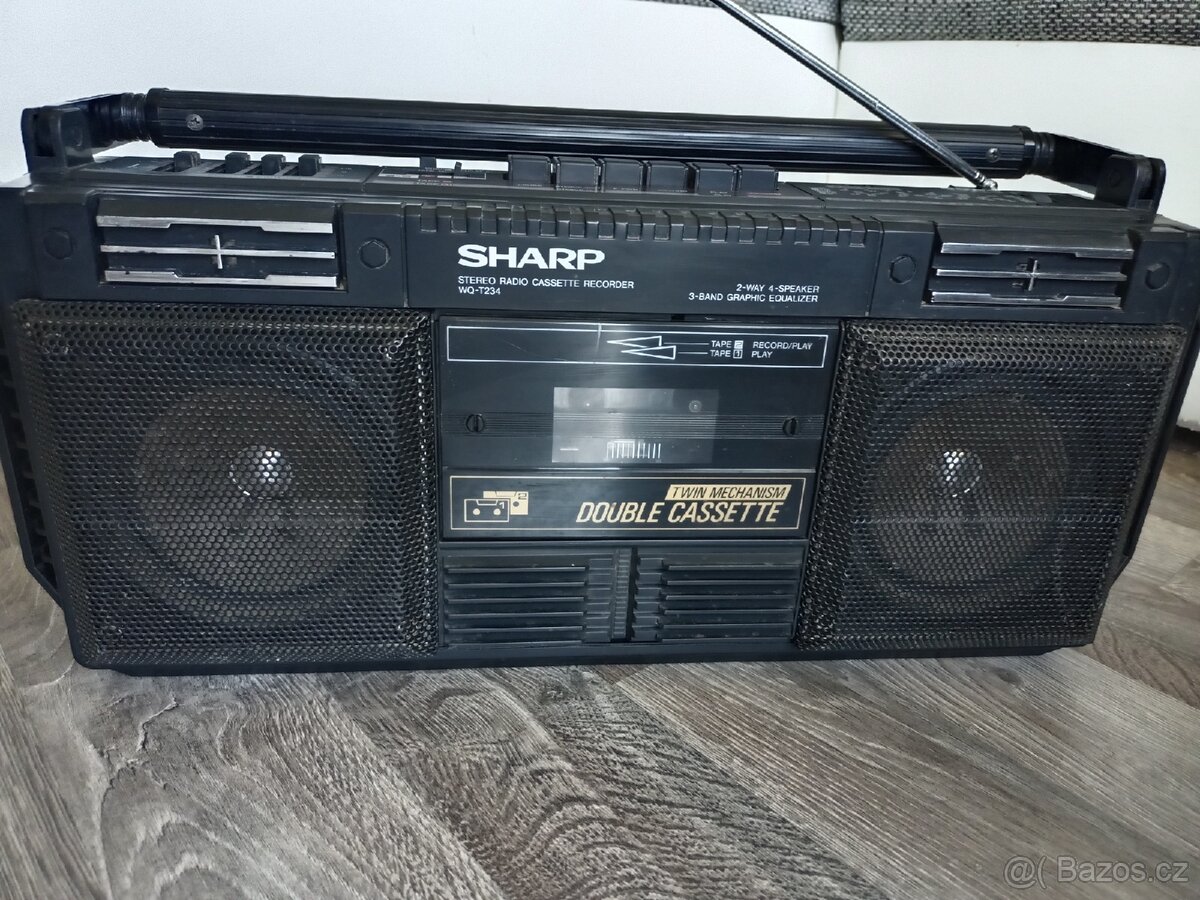 Sharp WQ234 bk, radiomagnetofon retro kazeťák