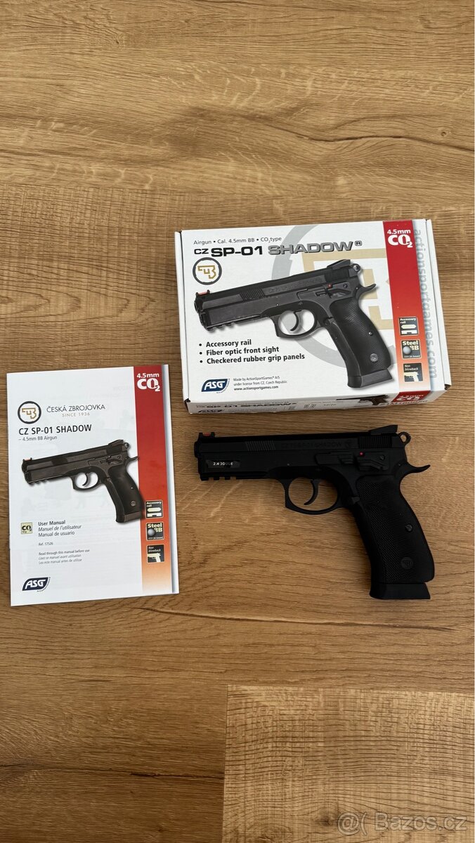VZDUCHOVÁ PISTOLE CZ-75 SP-01 SHADOW, CO2, 4,5 MM