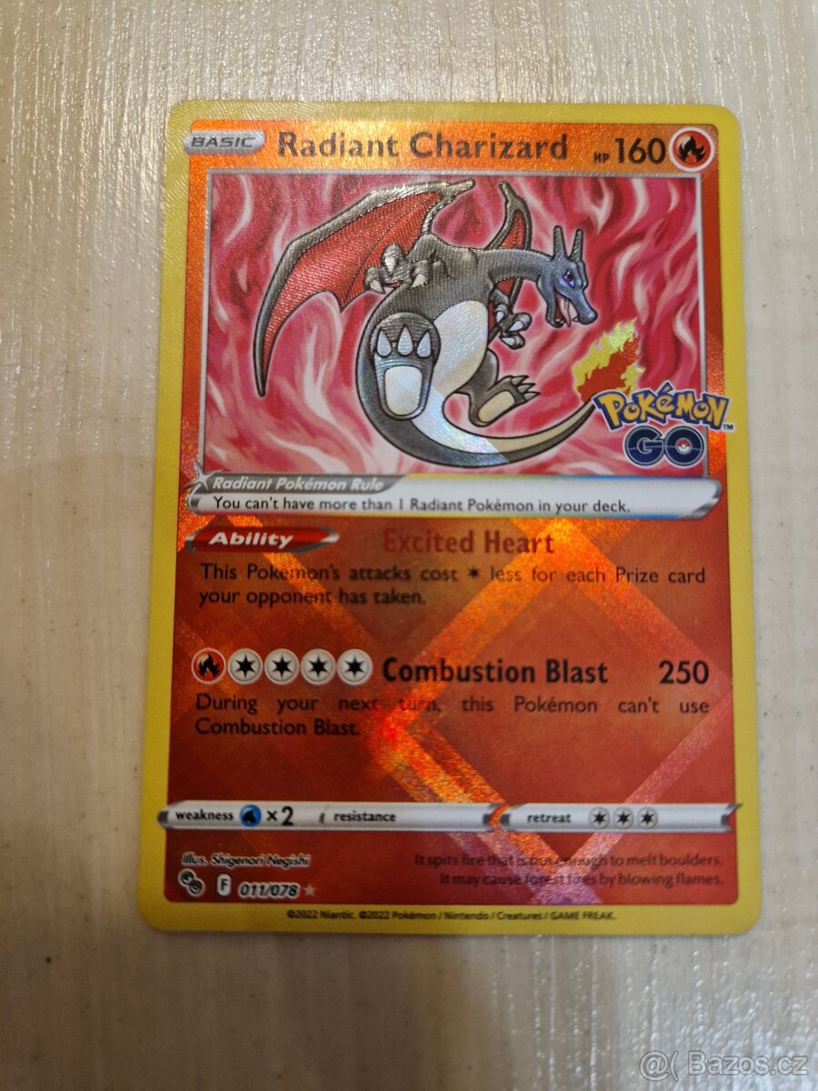 Pokémon karty Radiant Charizard