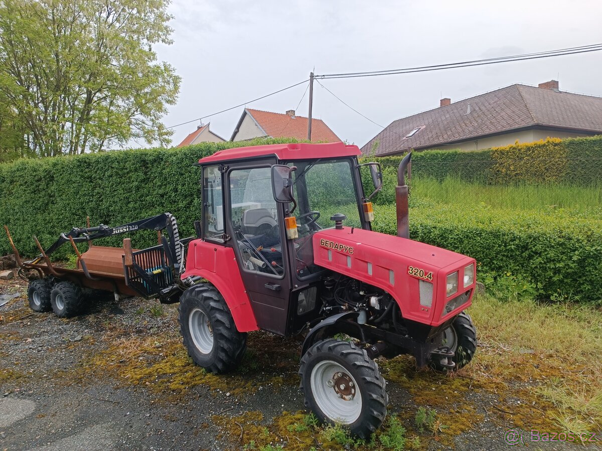 Malotraktor Belarus 320.4 + vyvazecka dříví.