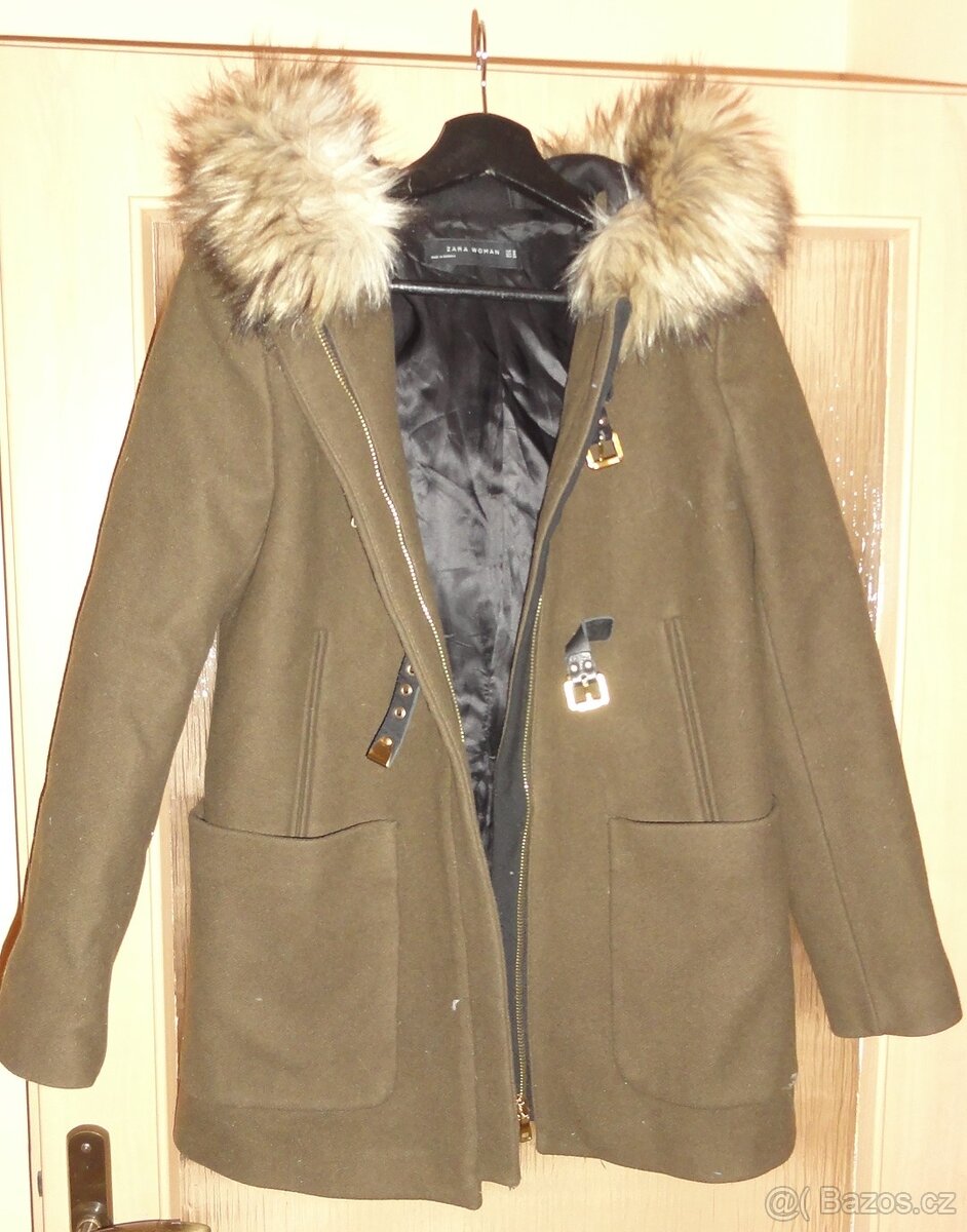 Hnědý vlněný kabát Zara vel.M