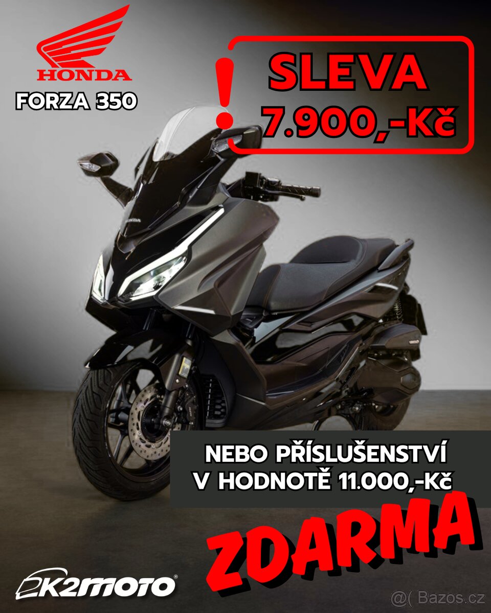 Honda Forza 350 – nová, skladem, akce na výbavu nebo slevu