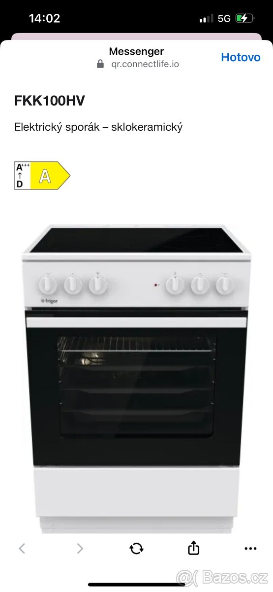Nový elektrický sporák sklokeramický