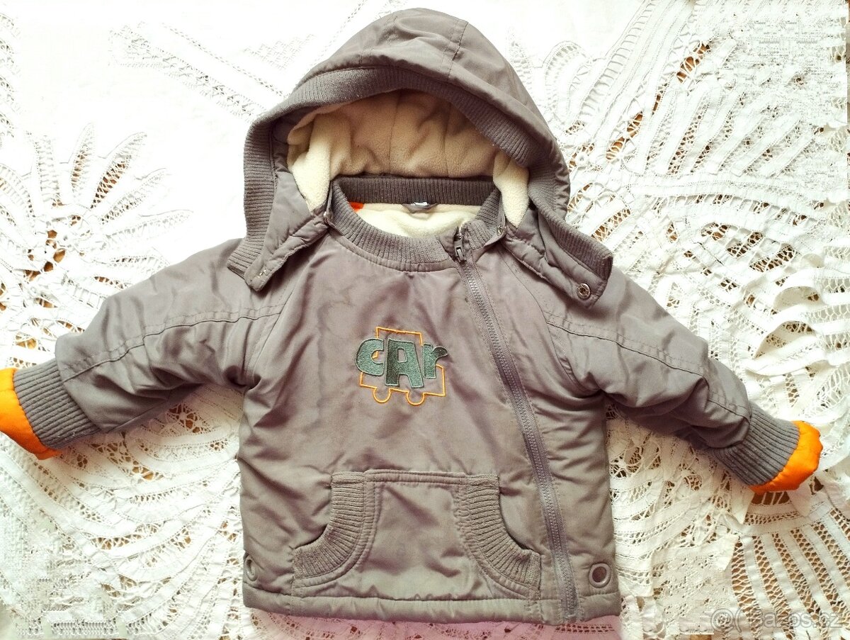 Zimní bunda s fleecovou vrstvou, velikost 80
