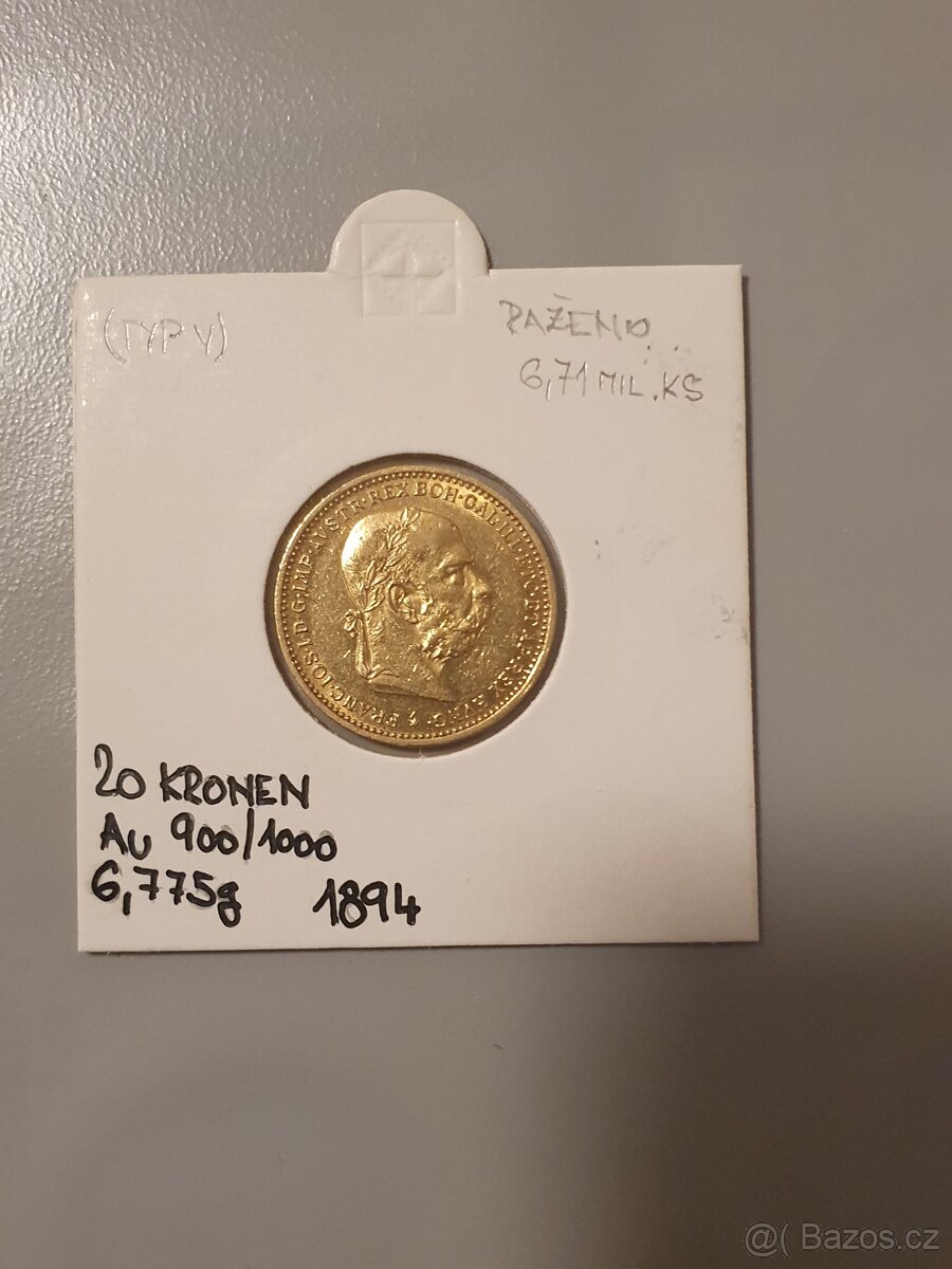 20 korun 1894 Au