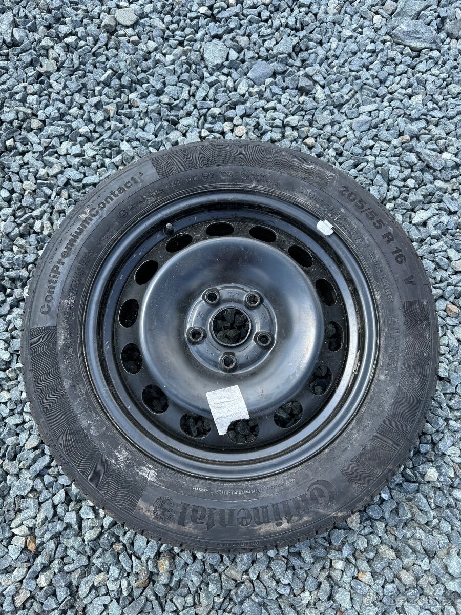 Rezervní kolo 205/55 r16 škoda vw 5x112 continental
