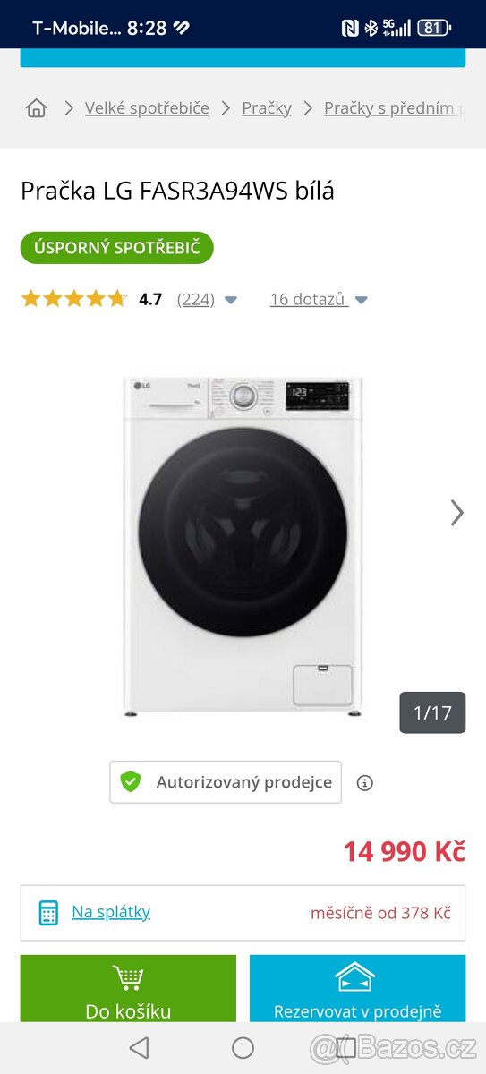 LG pračka nová, krásná a chytrá (: