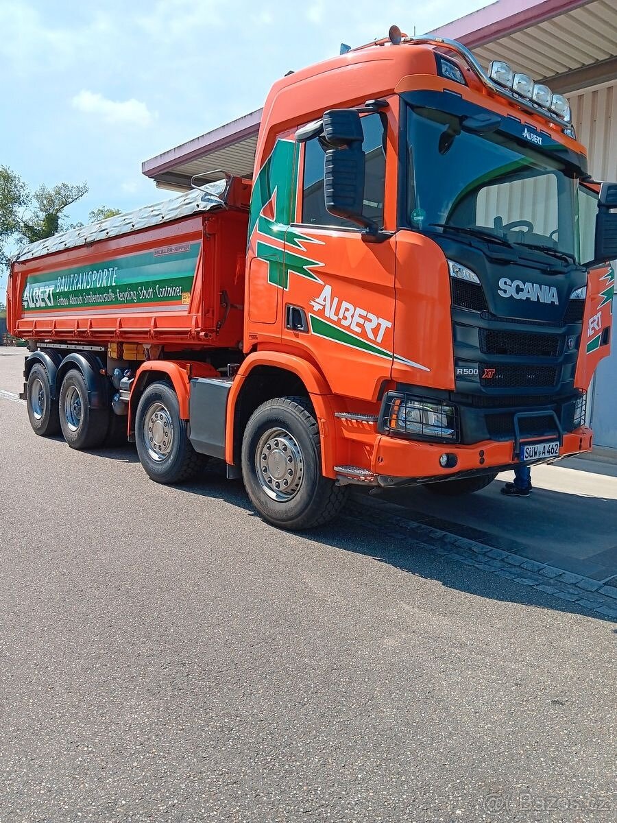 Scania R 450 8x4 třístranný sklápěč BORDMATIC