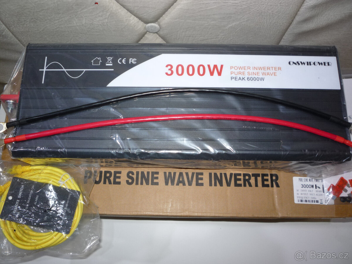 Měnič SWIPOWER 48V na 230V, výkon 3000W/6000W čistý sinus