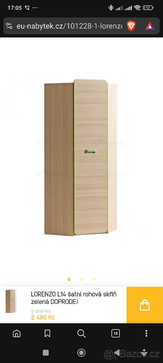 LORENZO L14 šatní rohová skříň