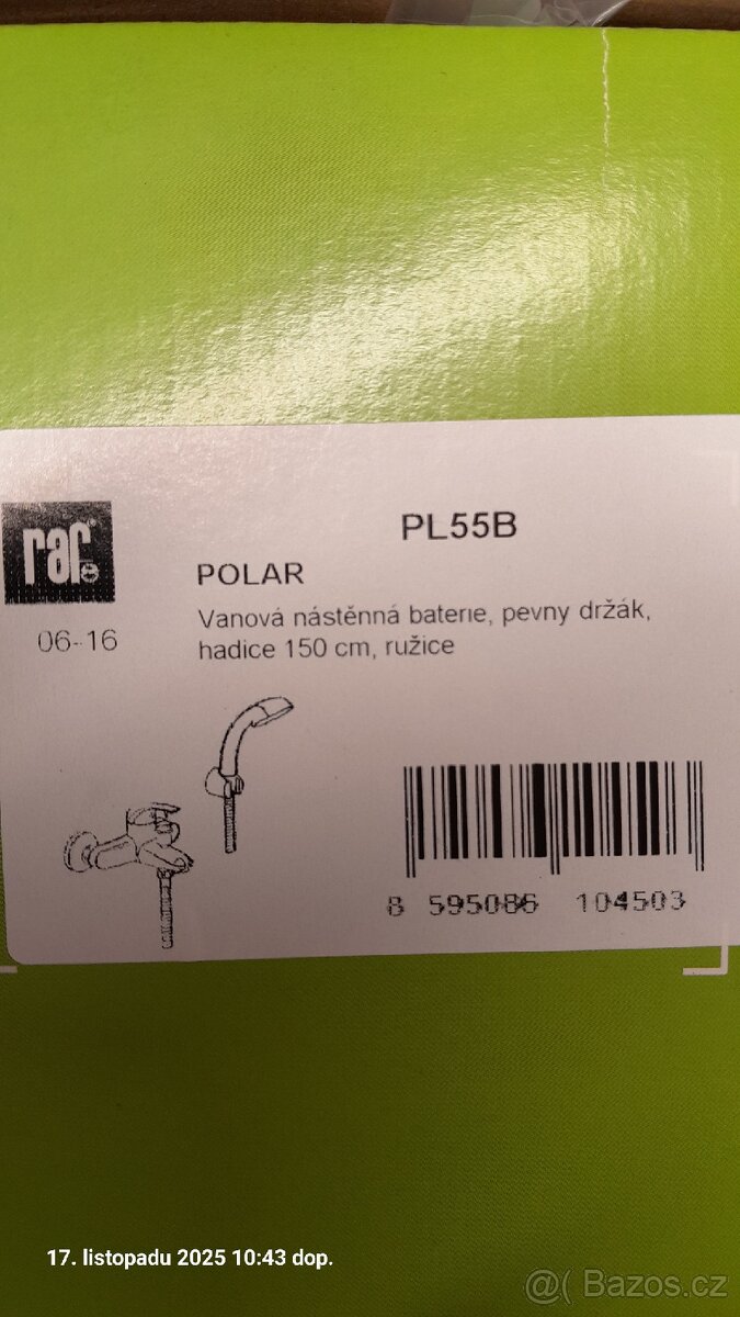 Vanová baterie Raf Polar PL55B s příslušenstvím